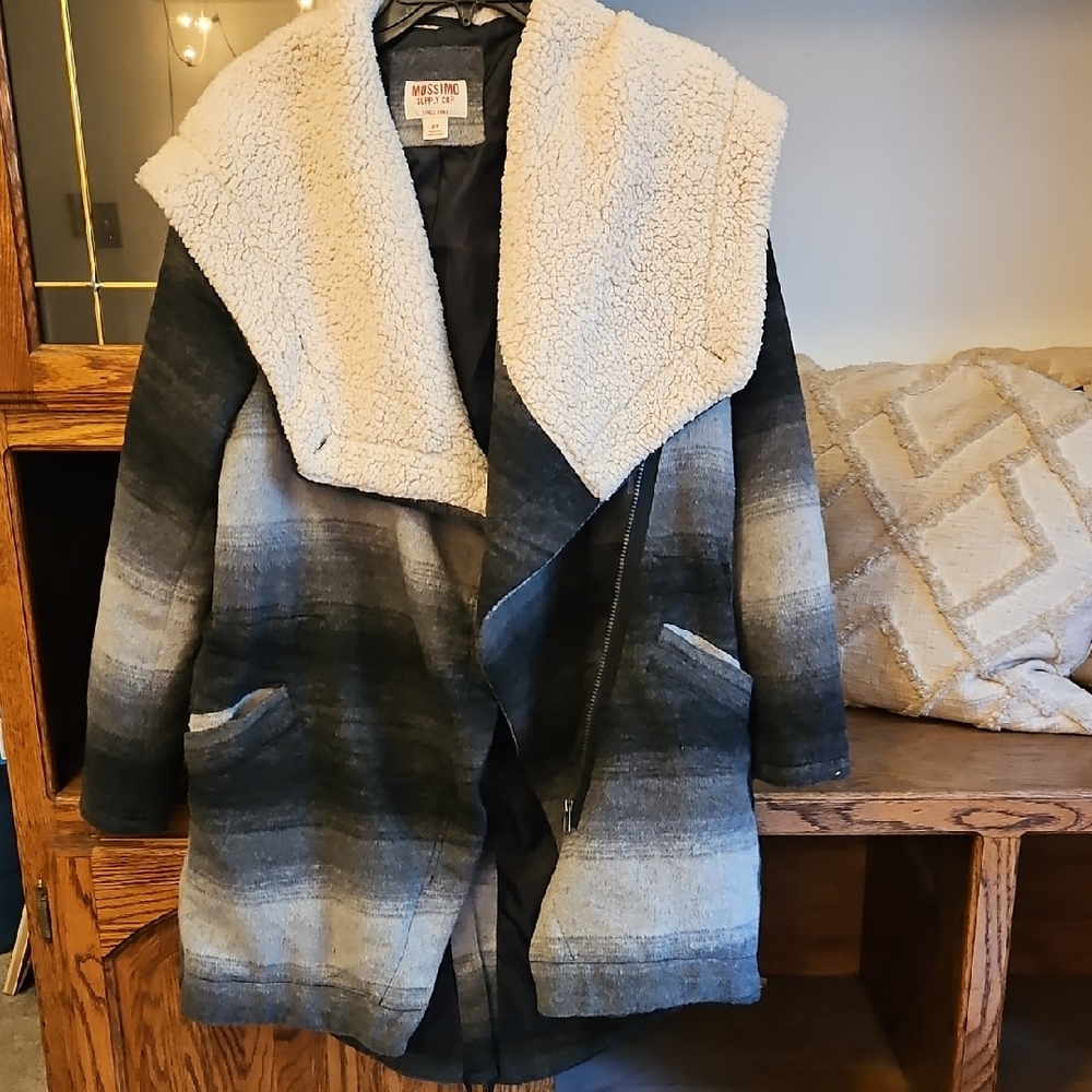 Mossimo Supply Co. Ombre Teddy Jacket - Black and Cream